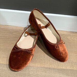 EUC | LOEFFLER RANDALL | Leonie Velvet Ballet Flat "Spice" | Size 8